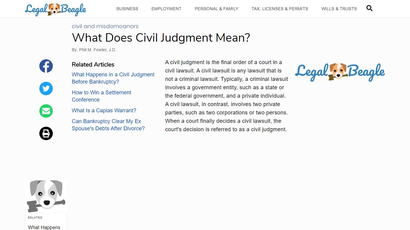 What Does Civil Judgment Mean? | Legal Beagle